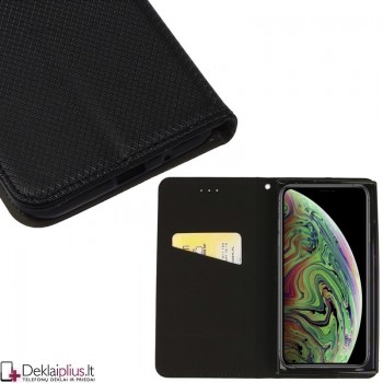 Telone smart magnet serijos atverčiamas dėklas - juodas (IPHONE XS MAX)